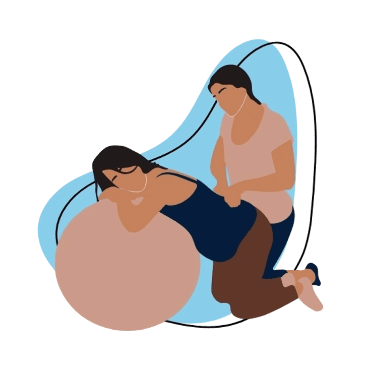 Doula guiding a birth parent through labor